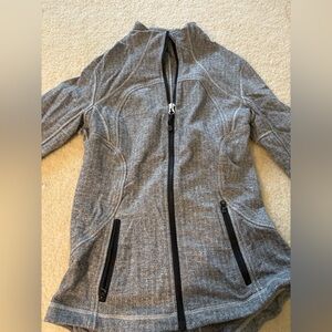 Lululemon Grey Herringbone Stretch Zipper Jacket size medium